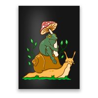 Cute Frog Riding A Snail A Whimsical Illustration Poster