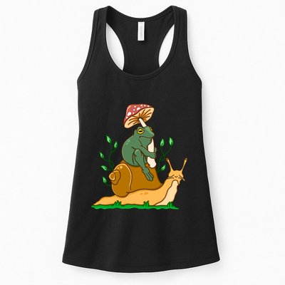 Cute Frog Riding A Snail A Whimsical Illustration Womens Tank Top