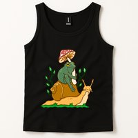 Cute Frog Riding A Snail A Whimsical Illustration Tank Top