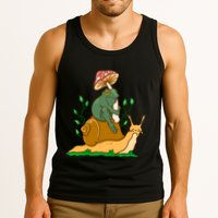 Cute Frog Riding A Snail A Whimsical Illustration Tank Top
