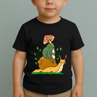 Cute Frog Riding A Snail A Whimsical Illustration Toddler T-Shirt