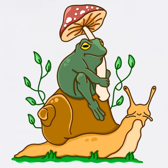 Cute Frog Riding A Snail A Whimsical Illustration Garment-Dyed Sweatshirt