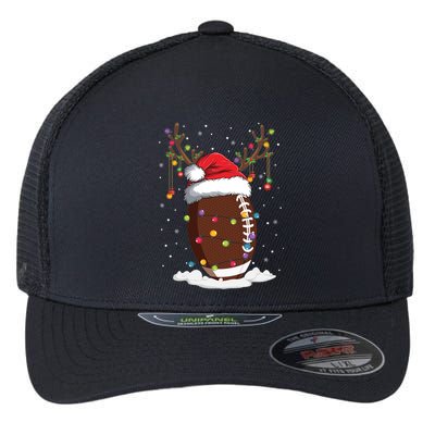 Christmas Football Reindeer Funny Santa Hat Xmas Meaningful Gift Flexfit Unipanel Trucker Cap
