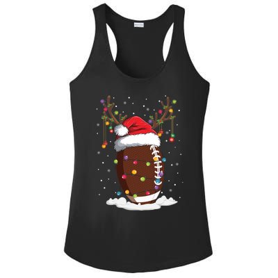 Christmas Football Reindeer Funny Santa Hat Xmas Meaningful Gift Ladies PosiCharge Competitor Racerback Tank