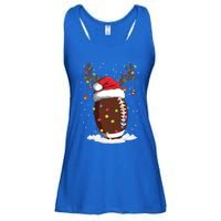 Christmas Football Reindeer Funny Santa Hat Xmas Meaningful Gift Ladies Essential Flowy Tank