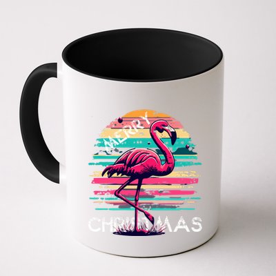 Christmas Flamingo Retro Sunset Pink Flamingo Xmas Gift Mug