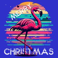 Christmas Flamingo Retro Sunset Pink Flamingo Xmas Gift 16 in Basic Backpack