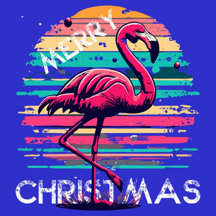 Christmas Flamingo Retro Sunset Pink Flamingo Xmas Gift 16 in Basic Backpack