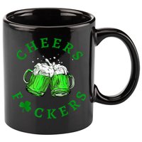 Cheers Fuckers St Patricks Day Funny Beer Drinking 11oz C Handle Ceramic Mug