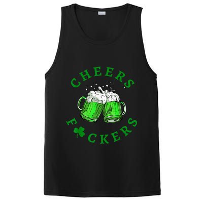 Cheers Fuckers St Patricks Day Funny Beer Drinking PosiCharge Competitor Tank