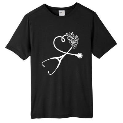 Cute Floral Stethoscope Nurse Essential Worker Gift Idea Gift Tall Fusion ChromaSoft Performance T-Shirt