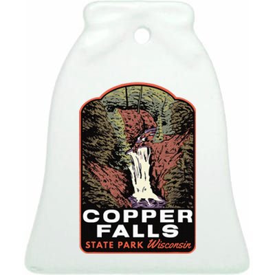 Copper Falls State Park Wisconsin Ceramic Bell Ornament