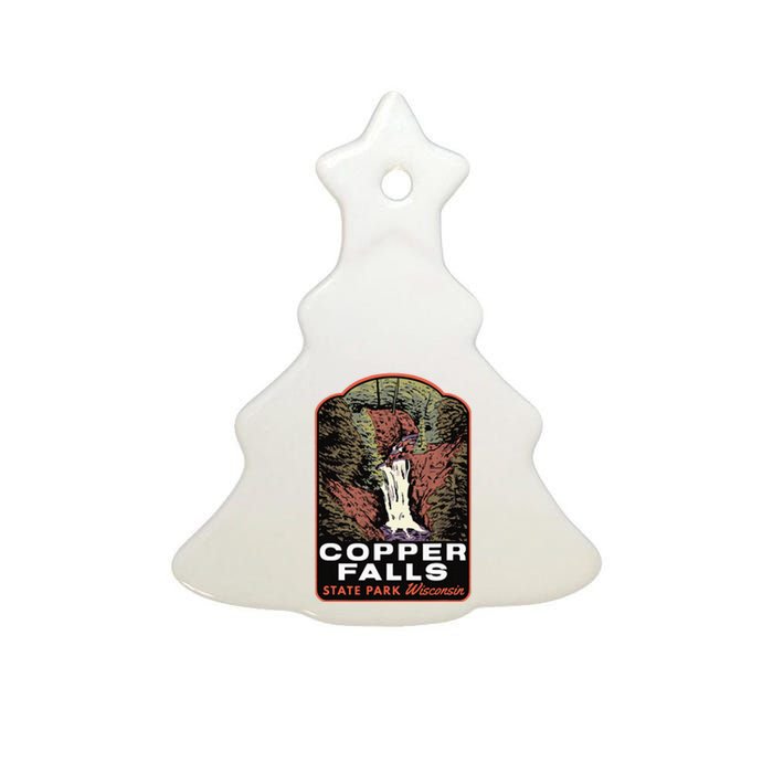 Copper Falls State Park Wisconsin Ceramic Tree Ornament