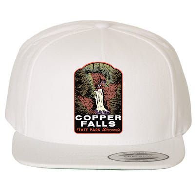 Copper Falls State Park Wisconsin Wool Snapback Cap