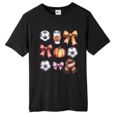 Coquette Fall Soccer Autumn Bow Pumpkin Thanksgiving Tall Fusion ChromaSoft Performance T-Shirt