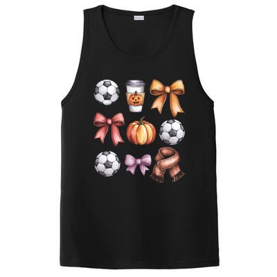 Coquette Fall Soccer Autumn Bow Pumpkin Thanksgiving PosiCharge Competitor Tank