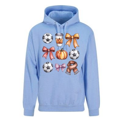 Coquette Fall Soccer Autumn Bow Pumpkin Thanksgiving Unisex Surf Hoodie