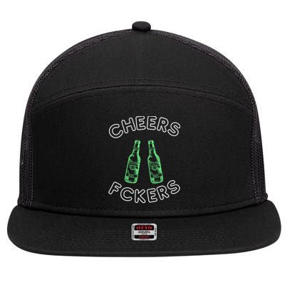 Cheers Fckers St Patricks Day Beer Ing Funny Gift 7 Panel Mesh Trucker Snapback Hat