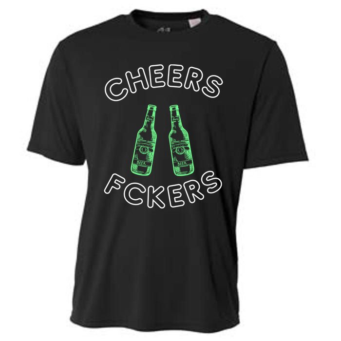 Cheers Fckers St Patricks Day Beer Ing Funny Gift Cooling Performance Crew T-Shirt