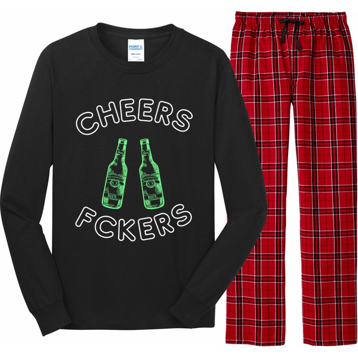 Cheers Fckers St Patricks Day Beer Ing Funny Gift Long Sleeve Pajama Set