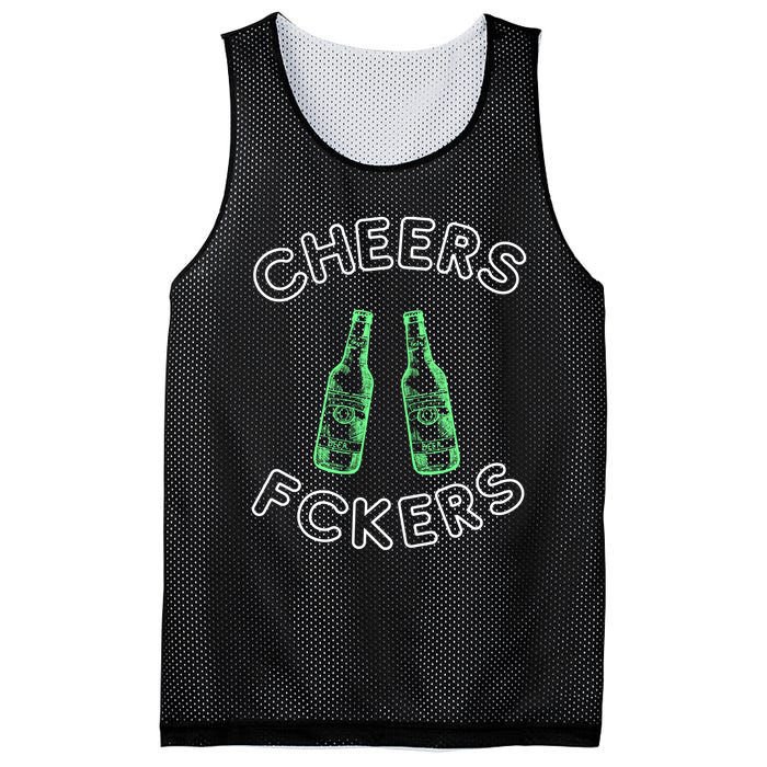 Cheers Fckers St Patricks Day Beer Ing Funny Gift Mesh Reversible Basketball Jersey Tank