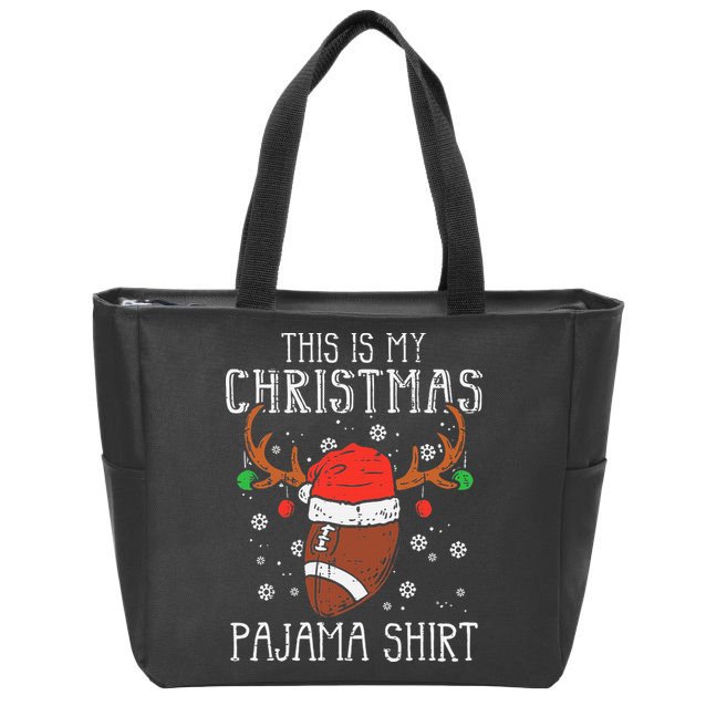 Christmas Football Sports Festive Game Zip Tote Bag