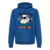 Christmas Funny Santa ThereS Some Ho Ho HoS In This House Funny Gift Premium Hoodie