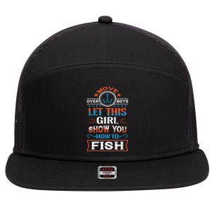 Cute Fisher Summer Family Vacation Camping Fishing Gift 7 Panel Mesh Trucker Snapback Hat