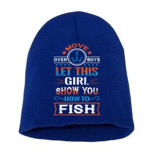 Cute Fisher Summer Family Vacation Camping Fishing Gift Short Acrylic Beanie