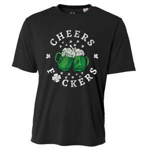 Cheers Fckers St Patricks Day Beer Drinking Funny Gift Cooling Performance Crew T-Shirt