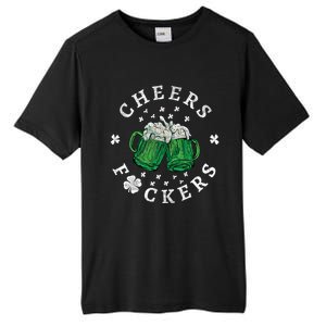 Cheers Fckers St Patricks Day Beer Drinking Funny Gift Tall Fusion ChromaSoft Performance T-Shirt