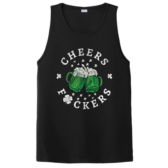 Cheers Fckers St Patricks Day Beer Drinking Funny Gift PosiCharge Competitor Tank