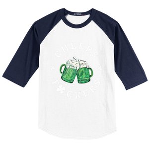 Cheers Fckers St Patricks Day Beer Drinking Funny Gift Baseball Sleeve Shirt