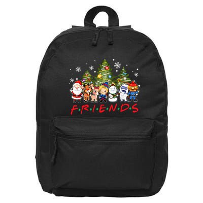 Christmas Friends Santa Rudolph Snowman Family Xmas Pajamas 16 in Basic Backpack