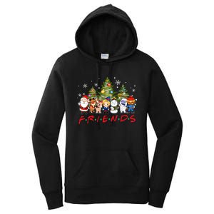 Christmas Friends Santa Rudolph Snowman Family Xmas Pajamas Women's Pullover Hoodie