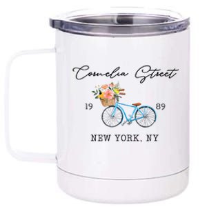 Cornelia Floral Street Bike New City York 12 oz Stainless Steel Tumbler Cup