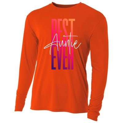 Cute For Sister Funny Novelty Top Best Auntie Ever Gift Cooling Performance Long Sleeve Crew