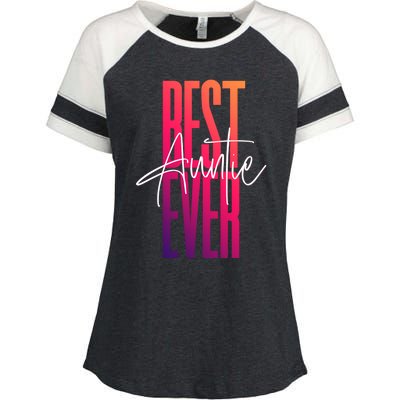 Cute For Sister Funny Novelty Top Best Auntie Ever Gift Enza Ladies Jersey Colorblock Tee