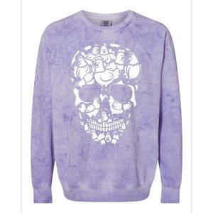 Chickens Farm Skeleton Halloween Farmer Chicken Skull Colorblast Crewneck Sweatshirt