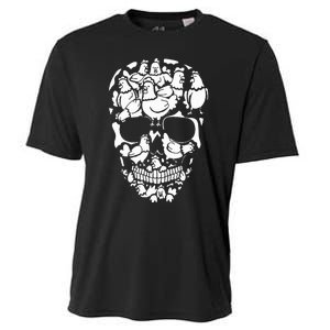 Chickens Farm Skeleton Halloween Farmer Chicken Skull Cooling Performance Crew T-Shirt