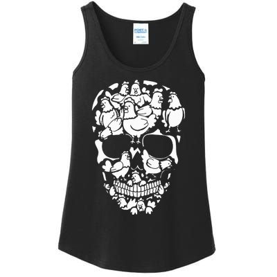 Chickens Farm Skeleton Halloween Farmer Chicken Skull Ladies Essential Tank