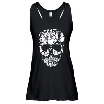 Chickens Farm Skeleton Halloween Farmer Chicken Skull Ladies Essential Flowy Tank