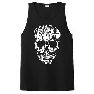 Chickens Farm Skeleton Halloween Farmer Chicken Skull PosiCharge Competitor Tank