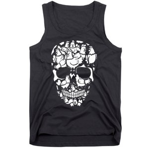 Chickens Farm Skeleton Halloween Farmer Chicken Skull Tank Top