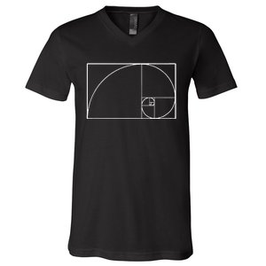 Cool Fibonacci Spiral Trendy Math Lover Science Teacher V-Neck T-Shirt