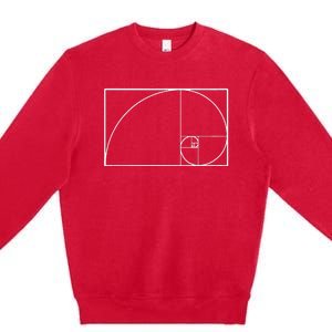 Cool Fibonacci Spiral Trendy Math Lover Science Teacher Premium Crewneck Sweatshirt