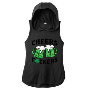 Cheers Fckers St Patricks Day Beer Ing Gift Ladies PosiCharge Tri-Blend Wicking Draft Hoodie Tank