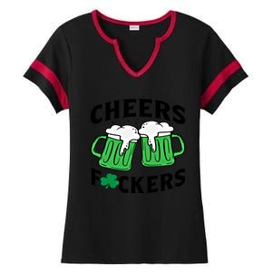 Cheers Fckers St Patricks Day Beer Ing Gift Ladies Halftime Notch Neck Tee