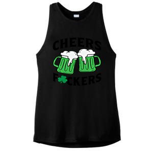 Cheers Fckers St Patricks Day Beer Ing Gift Ladies PosiCharge Tri-Blend Wicking Tank