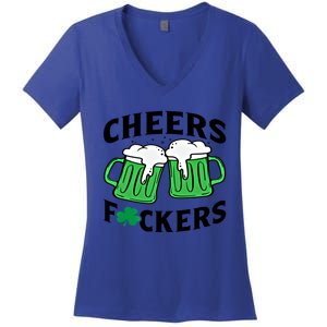 Cheers Fckers St Patricks Day Beer Ing Gift Women's V-Neck T-Shirt